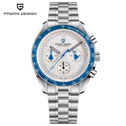 Reloj PAGANI DESIGN Moon: cronógrafo de cuarzo de lujo para hombre, estilo deportivo, cristal de zafiro con tratamiento antirreflectante, esfera luminiscente