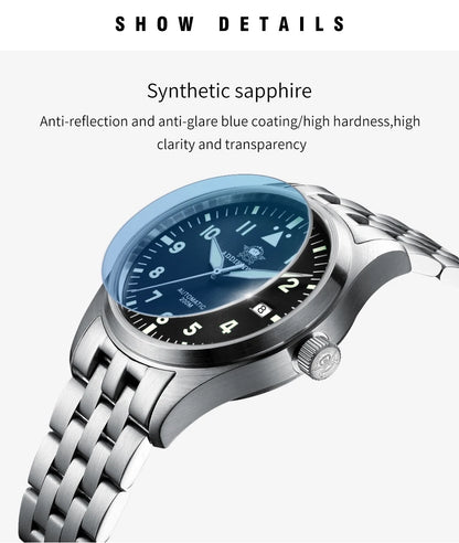 ADDIESDIVE Fashion Retro Personalized Watches 200m Waterproof C3 Luminous Steel Watch Sapphire Glass Mechanical Analog Watches