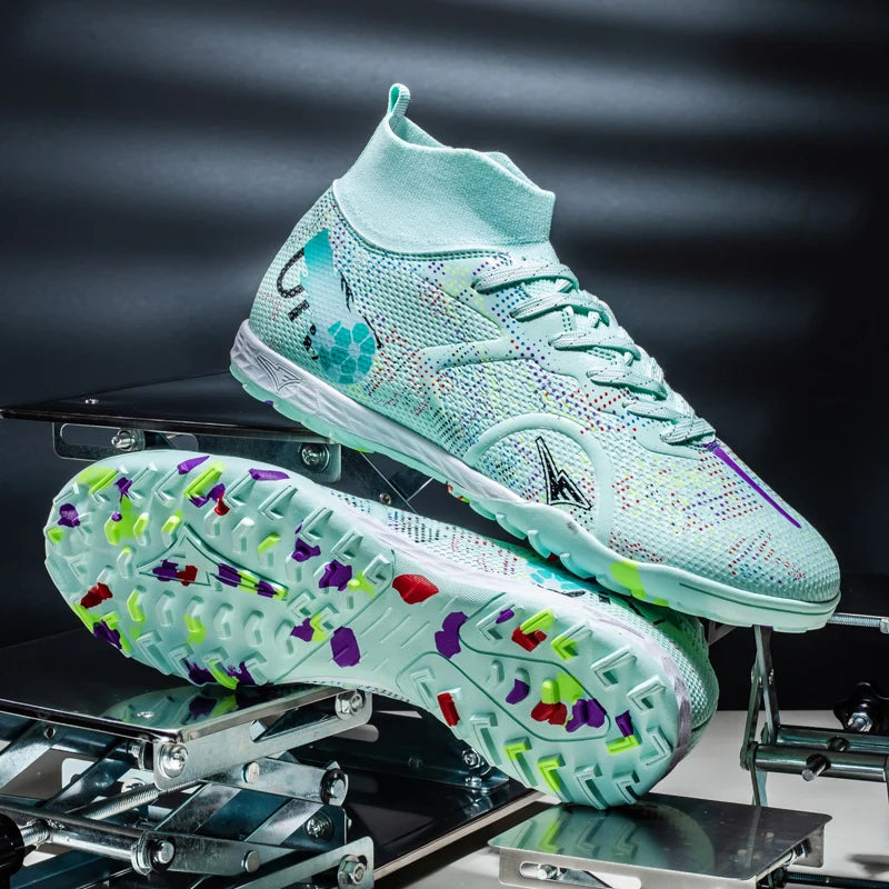 New Men Football Boots Training Soccer Shoes Breathable Grass Cleats Match Long Spikes Indoor Sneakers Ultralight Drop Shipping