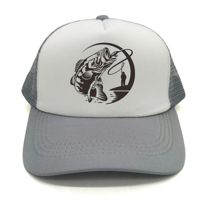 Fishing Skeleton Trucker Cap Summer Men Cool Fisherman Fishing Hat Baseball Cap Unisex Outdoor Mesh Net Caps MZ-238