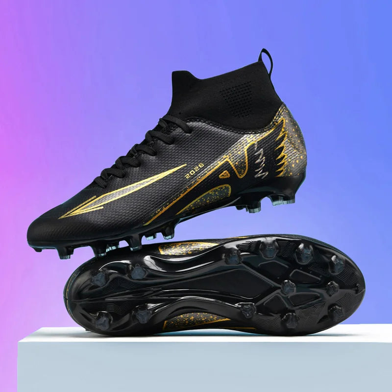 Nouvelles chaussures de football pour hommes, antidérapantes, de haute qualité, ultralégères, pour l'extérieur et l'intérieur, chaussures de sport à haute cheville, futsal antidérapantes