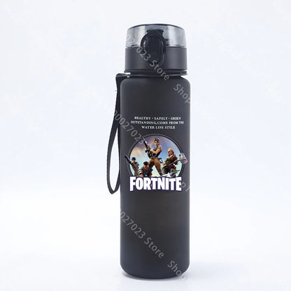 Borraccia sportiva Fortnites 650ML kawaii motivazionale, a prova di perdite, portatile e riutilizzabile, per outdoor, viaggi e palestra, nuovo regalo carino