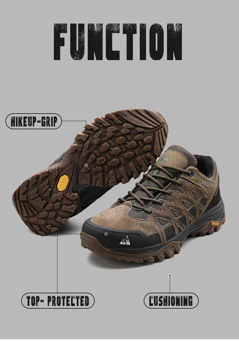 HIKEUP Scarpe outdoor da uomo per escursionismo, sport e tempo libero, scarponcini da trekking in montagna e campeggio, sneaker antiscivolo e resistenti all’usura