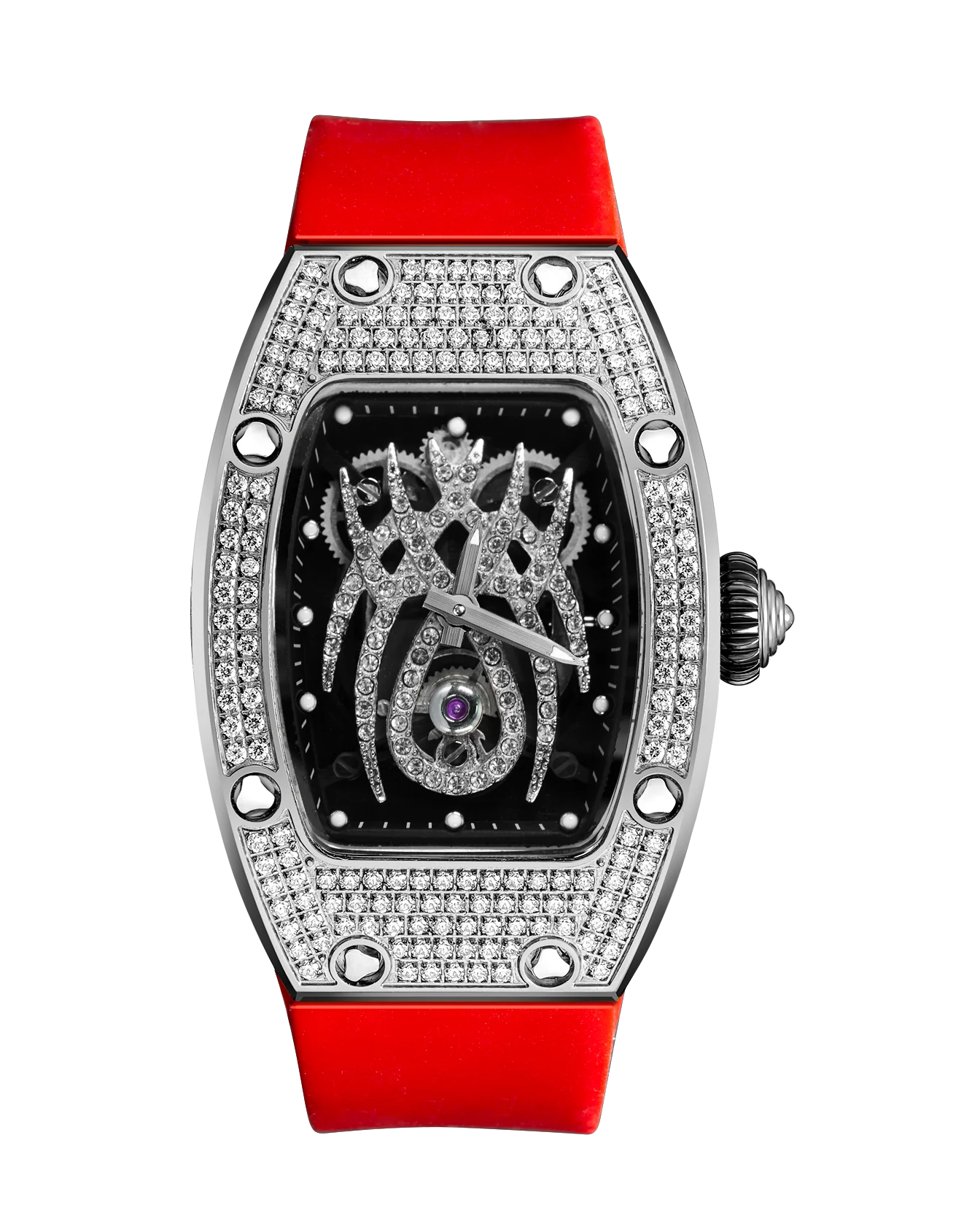 HANBORO Spider Collection Spider Ruby and Diamond Crafted Luminous Full Diamonds Luxury Women's Watch