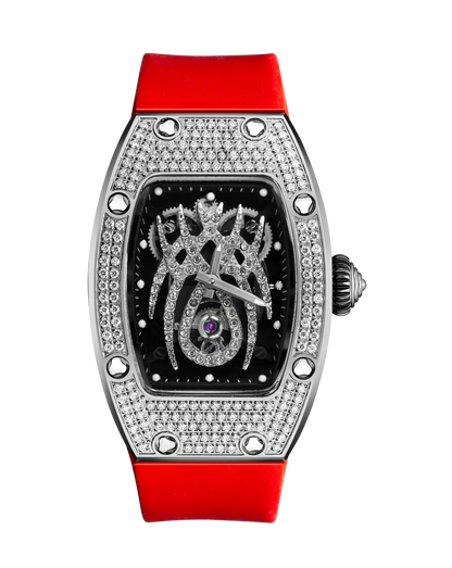 HANBORO Spider Collection Spider Ruby and Diamond Crafted Luminous Full Diamonds Luxury Women's Watch