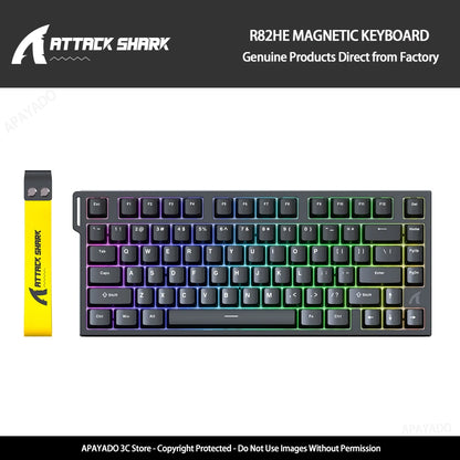 ATTACK SHARK R82HE Gaming Keyboard Magnetic 75% Wired 8000Hz Rapid Trigger ProGamer Keyboard,0.005mm RT Accuracy,0.08ms Latency