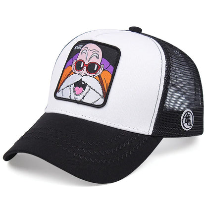 Dragon Ball DRAGONBALL sieťovaná čiapka, kreslená sieťovaná čiapka, pánska a dámska bejzbalová čiapka, módna čiapka s nášivkou, trucker čiapka