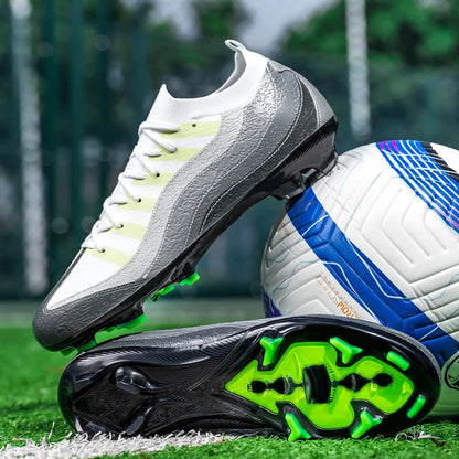 Chaussures de Football de sport pour hommes Fg/Ag, ongles longs, prairie artificielle pour adultes, chaussures spécifiques à l'entraînement durables, chaussures hautes antidérapantes