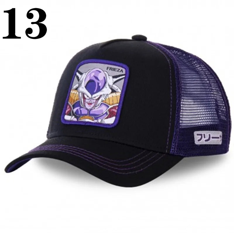 Dragon Ball DRAGONBALL sieťovaná čiapka, kreslená sieťovaná čiapka, pánska a dámska bejzbalová čiapka, módna čiapka s nášivkou, trucker čiapka