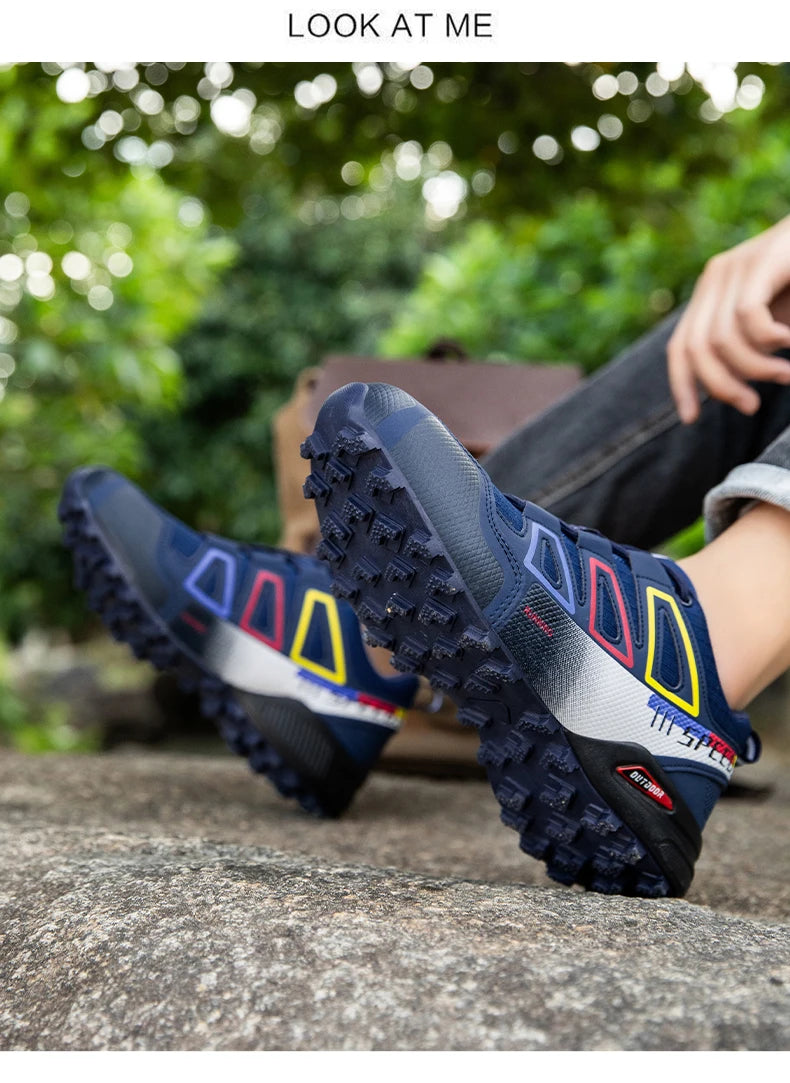 Zapatillas de ciclismo para hombre, calzado outdoor de montaña y cross-country, antideslizante y resistente al desgaste, para entrenamiento de ciclismo y senderismo