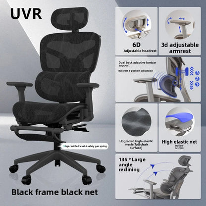 UVR Gaming Computer Chair Sedentary Comfort Breathable Mesh Staff Chair Ergonomic Design Armrests Backrest Stool Office Chair