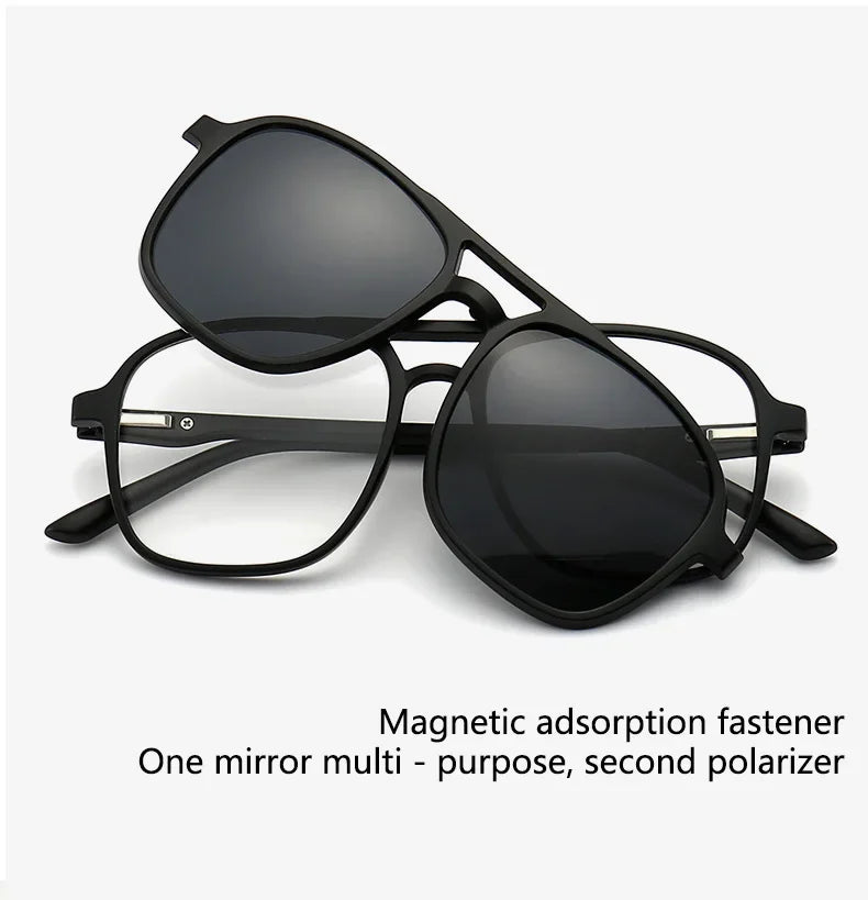 2026 Mirror Magnetic Attraction Polarized Sunglasses 2 Iin 1 Clip Cycling Glasses Dazzling Men Double-Barreled Glasses Women