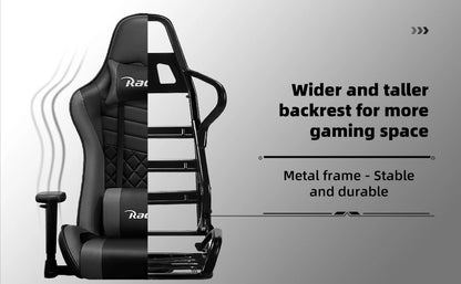 AUTHMIC Ergonomic Gaming Chair Office Recliner with Lumbar Support Adjustable Armrest 150kg Load for Home Work Gamer Setup