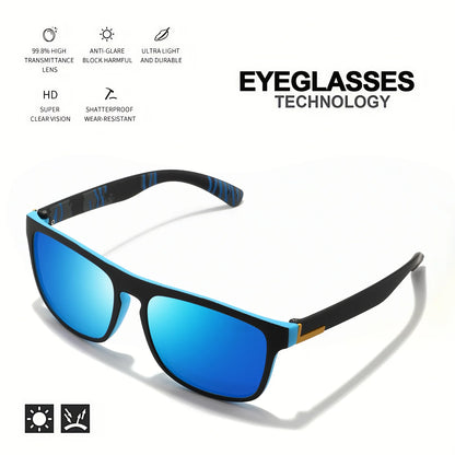 1-4PCS Men Classical Square Polarized Sports Sunglasses Lightweight PC Frame UV400 for Driving Fishing Cycling Unisex Durability