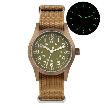 Militado ML05 38mm Men Watch VH31 Quartz Military Watches Domed Sapphire AR Coating 100m Waterproof Stainless Steel Wristwatch
