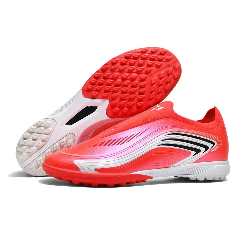 Chaussures de football pour hommes de haute qualité, sans lacets, à enfiler, crampons de football antidérapants pour terrain synthétique TF/FG, chaussures d'entraînement, Chuteira Campo F50