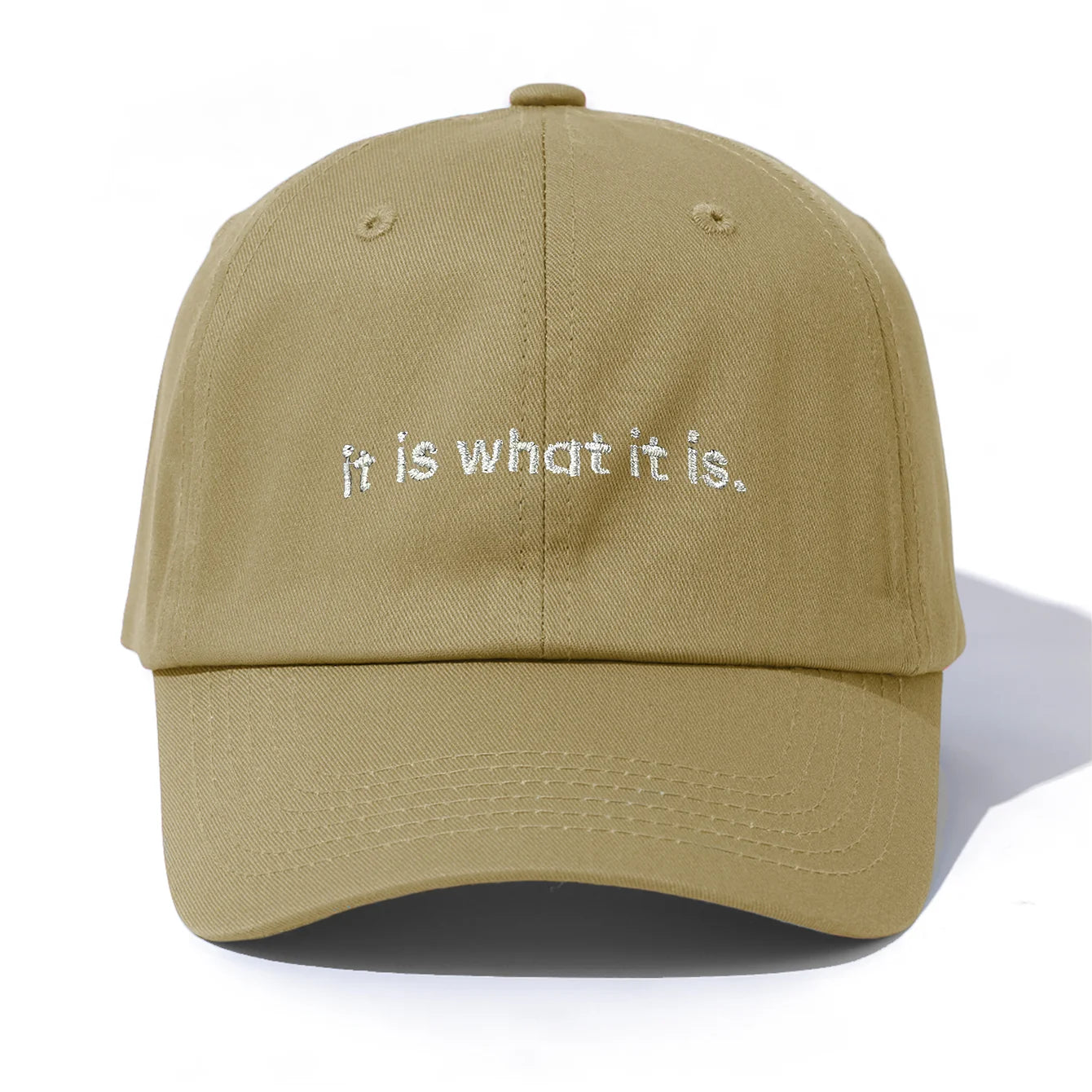 1pc it is what it is Embroidery Baseball Cap for Adults,Minimalist Retro Style Casual Soft Adjustable Dad Hat,Perfect As Gift
