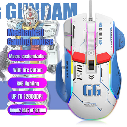 High-end Programmable Gaming Mouse Wired 12800 DPI 12 keys RGB Game Mice for Windows IOS Home Office Laptop PC