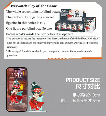 POP MART Overwatch Play of The Game Series Caja Sorpresa Blind Box Juguetes Kawaii Adornos Figuras Decoración del Hogar Muñecos Modelo de Escritorio