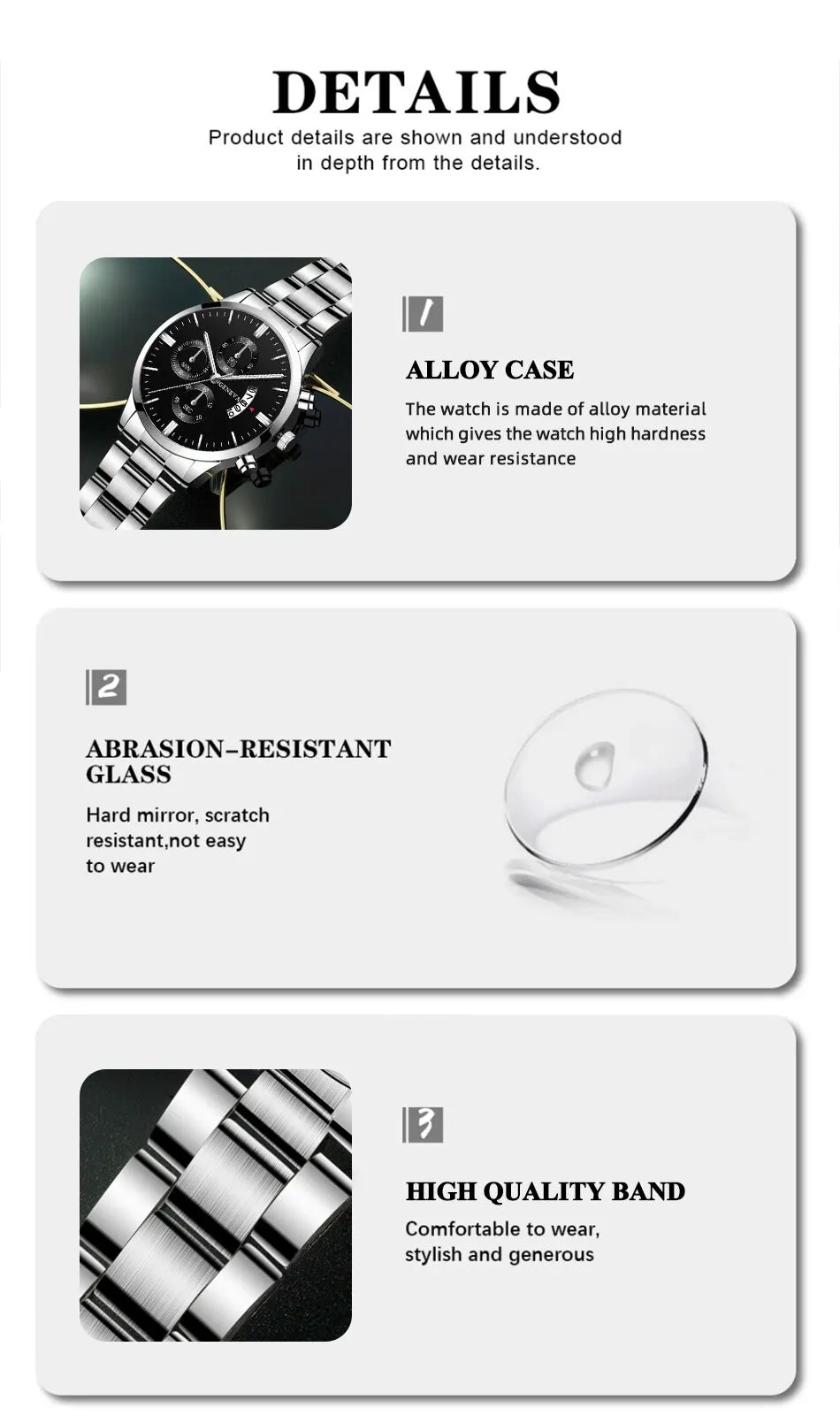 Mode Herrenuhr Luxus-Kalender-Quarz-Armbanduhr Business-Uhren Herrenuhr Herrenarmband