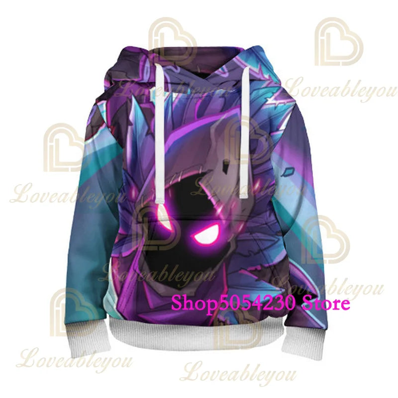 Felpa con cappuccio Fortnite con lama stampato in 3D, stile Battle Royale cartoon, per uomo e donna, felpa da eroe del gioco per adolescenti