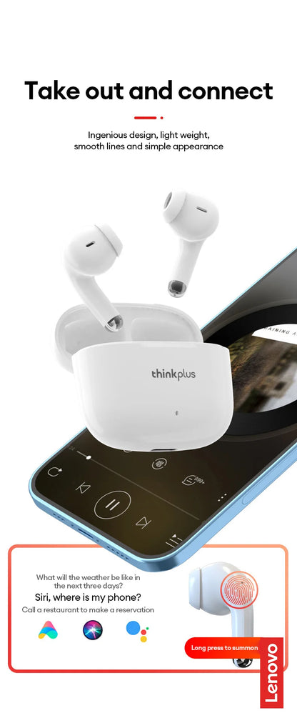 Lenovo LP40 Pro Earburds Wireless Bluetooth HIFI Stereo Sound HD Call Headphones Long Endurance Low Latency Gaming Earphones