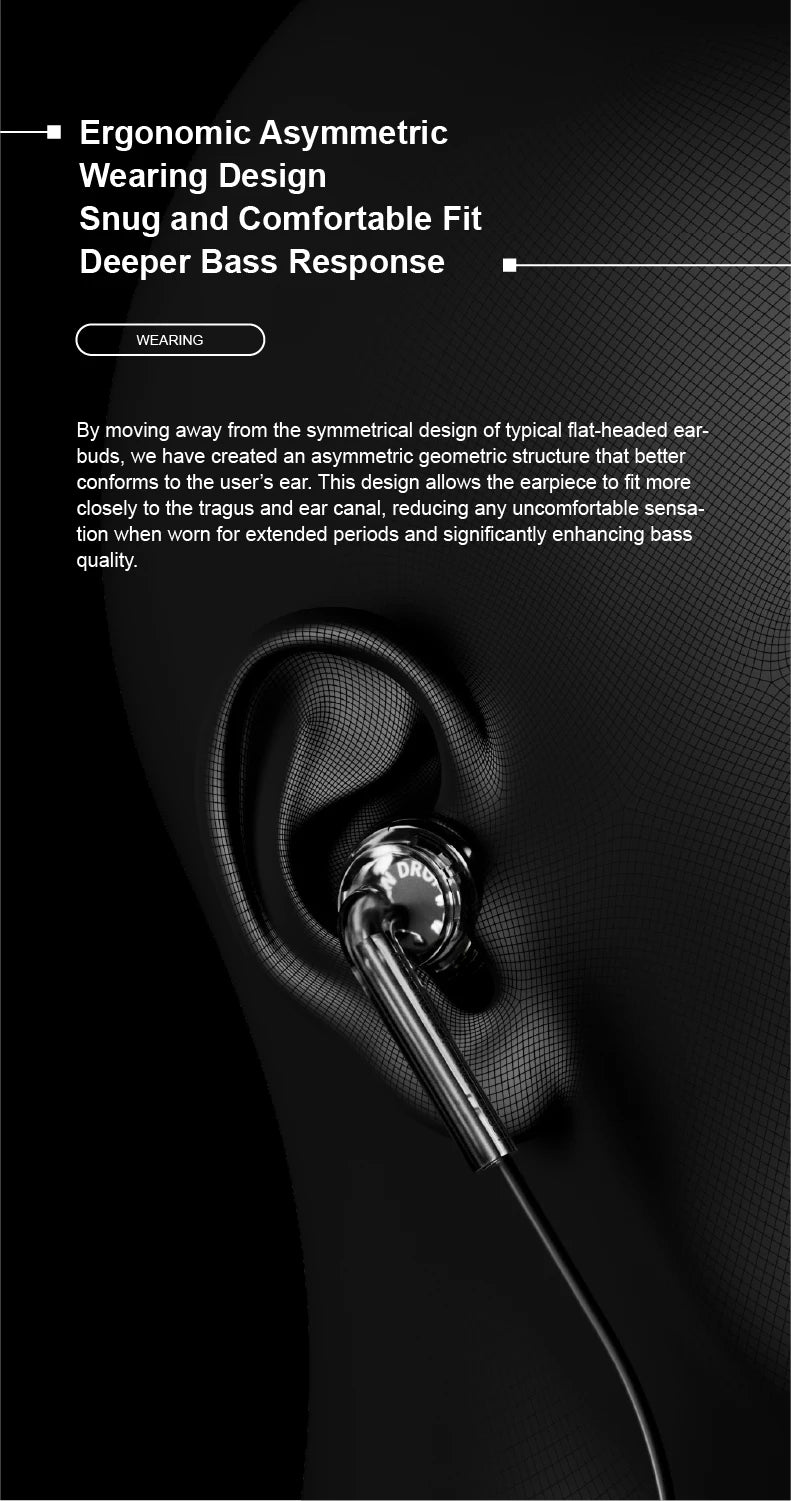 MOONDROP NICE BUDS Earphone 15.4mm Large Dynamic Driver Flat-headed Earbuds