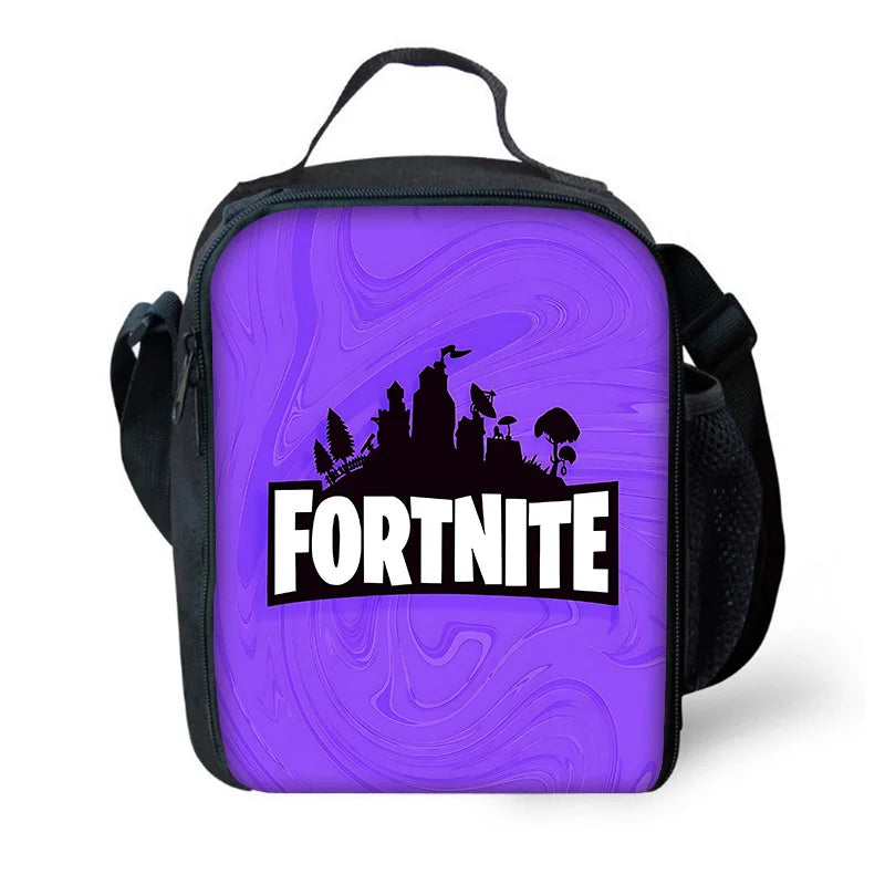 Hot Game F-FortniteS Child Insulated Large Capacity Bag for Boy Girl Student Outdoor Picnic Resuable Thermal Cooler Lunch Box