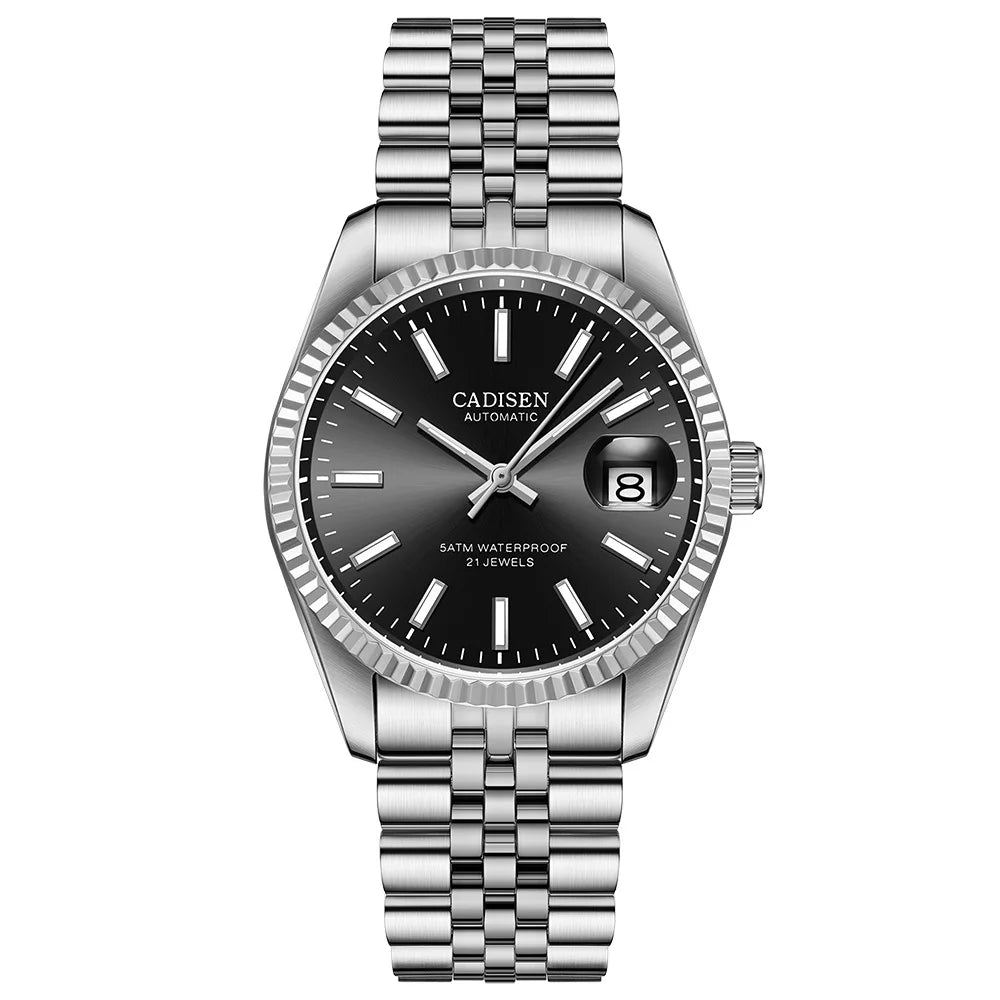 CADISEN Men Mechanical Watch Top Brand Luxury Automatic Watch Business Stainless Steel Waterproof Watch Men Relogio Masculino