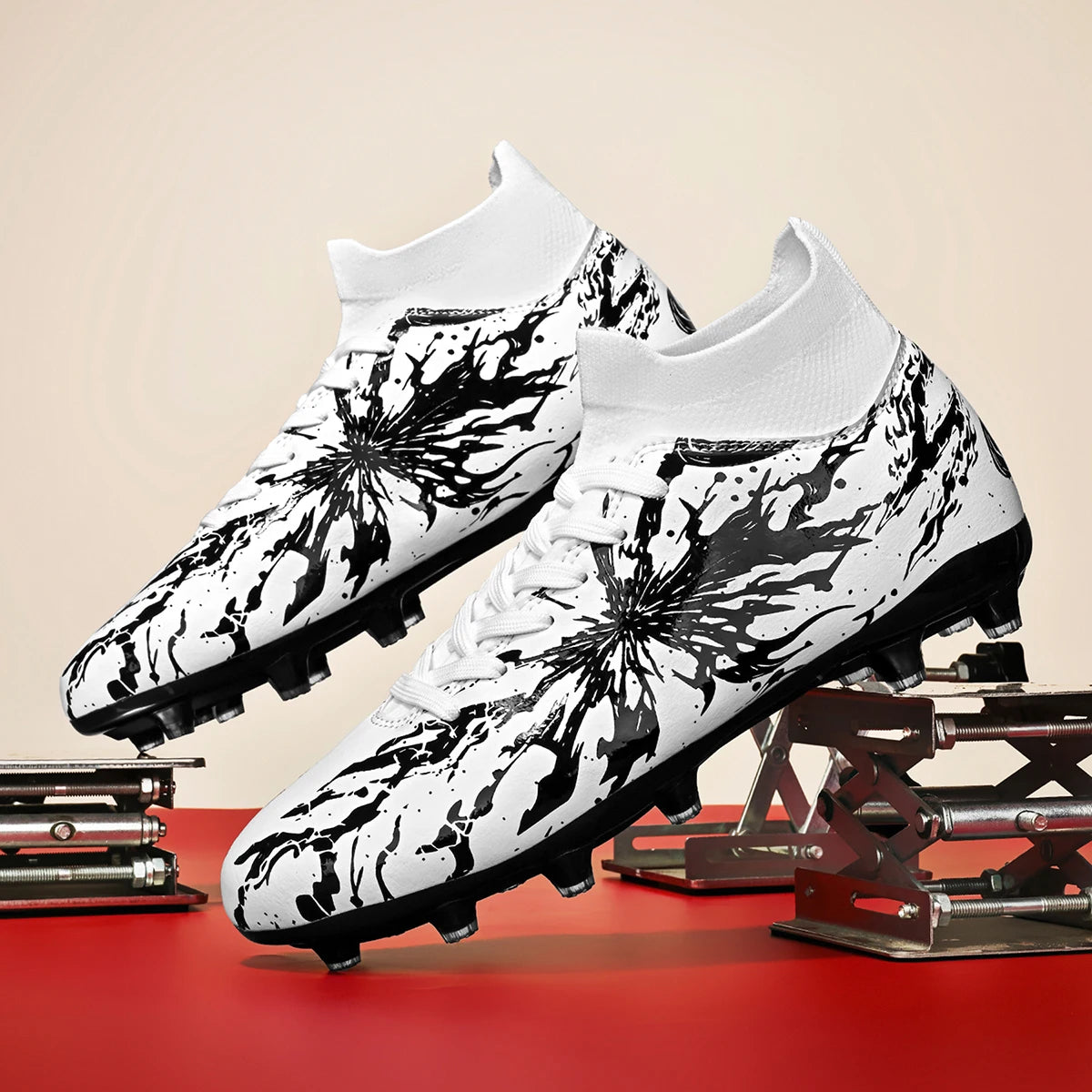 Chaussures de football ultra légères AG FG, tissu PU anti-transpiration, semelle TPU résistante à l'usure, ajustement confortable, unisexe, baskets d'entraînement sur herbe naturelle