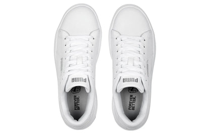 Baskets Puma Smash Platform v3, modèle blanc et argenté, 390758-01.