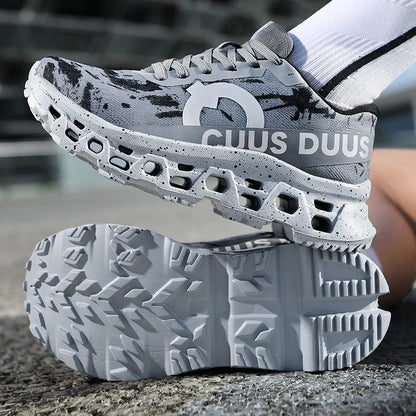 Men Sports Shoes Shock-absorbing Jogging Anti Slip Breathable Mesh Soft Soled Running Shoes Outdoor Fitness Lace Up Sports Shoes