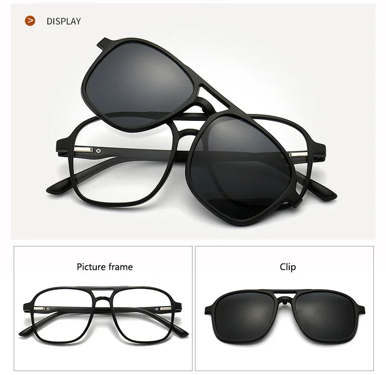 2026 Mirror Magnetic Attraction Polarized Sunglasses 2 Iin 1 Clip Cycling Glasses Dazzling Men Double-Barreled Glasses Women