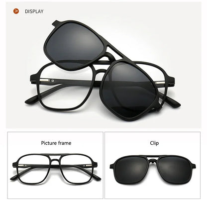 2026 Mirror Magnetic Attraction Polarized Sunglasses 2 Iin 1 Clip Cycling Glasses Dazzling Men Double-Barreled Glasses Women