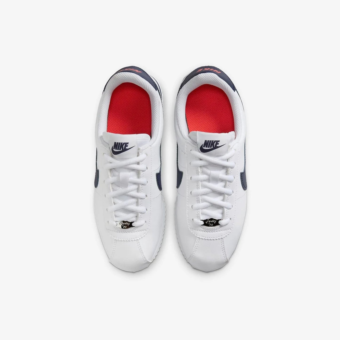 Nike Cortez Basic Sl Synthetic Leather Versatile Trendy Wear-Resistant Low-Top Casual Shoes White and Blue 904764-106