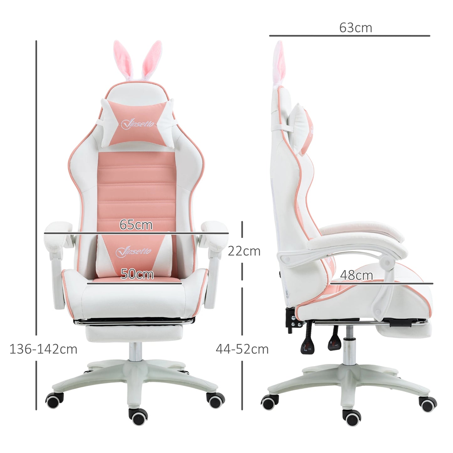Chair Vinsetto gaming armchair gamer armchair ergonomic desk with lower back, adjustable height, tilt back