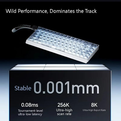 MCHOSE ACE68 V2 Gaming Keyboard Hall Effect 0.001MM RT 8kHz Polling Rate Hot Swappable Support 16K/128K/256K Scan Rate RGB DKS