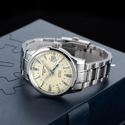 SEESTERN Men's Automatic Mechanical Wristwatch NH34 GMT Movement 10bar Waterproof Domed Sapphire Crystal Watch Limited S446 New