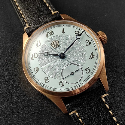 40.5 Men's Manual Mechanical Watch Tin Bronze Guilloché Surface Three-Dimensional Silver Nail Roasted Blue Needle Seagull ST3621