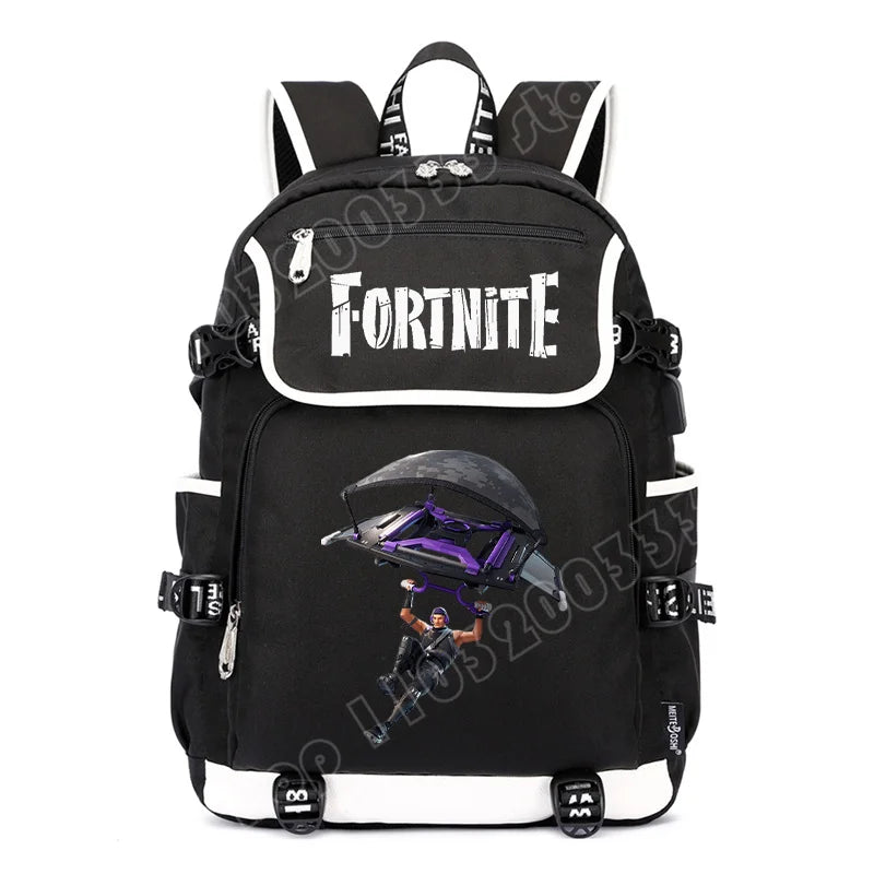 Fortnites Large Capacity Backpack Casual Shoulder Bag with USB Port Unisex Anime Students Schoolbag New Stylish Stationery Gift