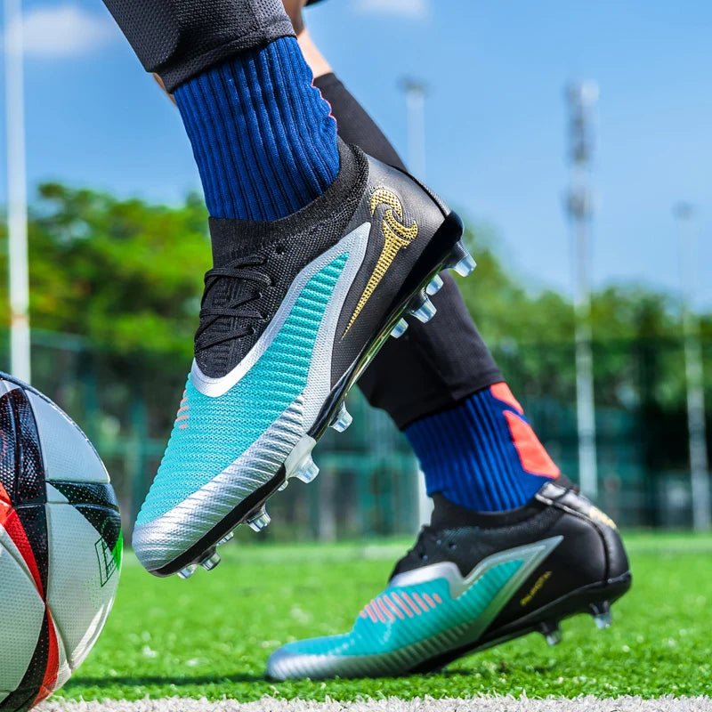 Chaussures de Football pour hommes, crampons de société, bottes professionnelles de terrain de Football en plein air, chaussures d'entraînement sur gazon, baskets à pointes longues