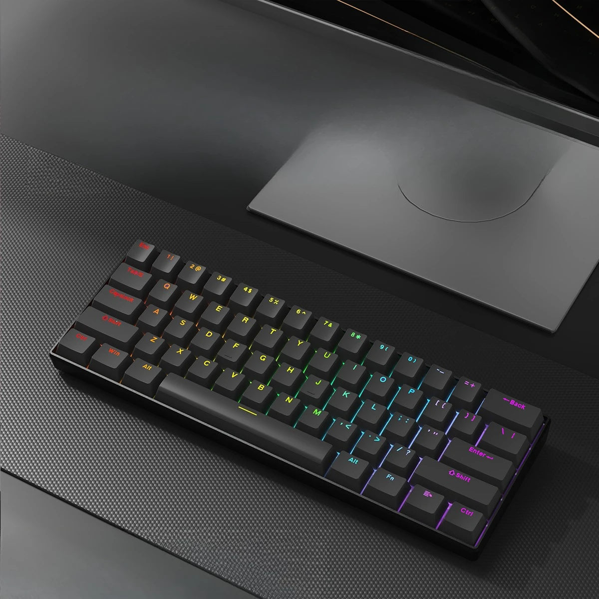 Wireless Gaming Mechanical Keyboard  Bluetooth 60 Percent RGB White Triple Mode Portable Keyboards  key board claviers teclado