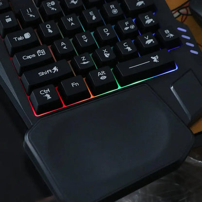 USB Single Hand Keyboard Ultra-slim Mini One Handedly Keyboard Luminous Wired Gaming Mechanical Keyboard Smartphone