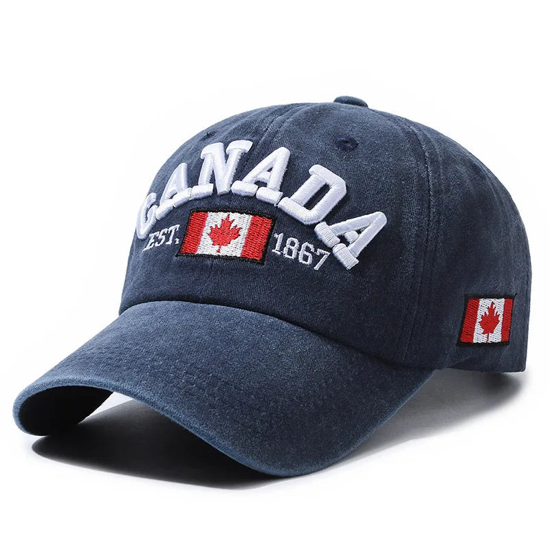 1 Unisex Outdoor Embroidered CANADA Baseball Cap - Adjustable, Sun-Protective & Casual, Ideal for Spring & Autumn Travel