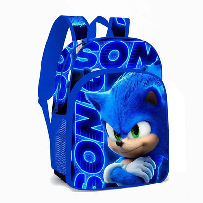 2025 New Arrival Sonic School Bag Lunch Bag Pencil Case Boys Girls Daily Use Book Cartoon Book Bags For Kids Christmas Gift