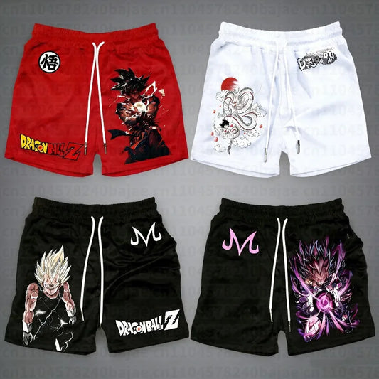 2026 Adult Boys Loose Short Hot Summer Mens Male Beach Pants Top Short Gift Sweatpants Goku Dragon Ball Z Gym Casual Shorts Hot