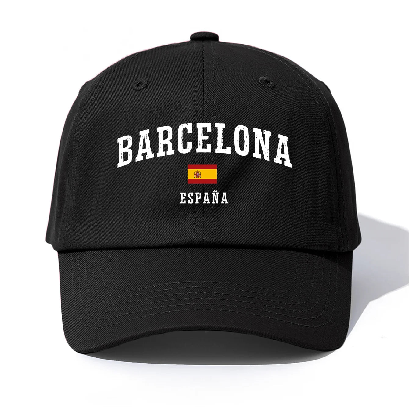 1pc BARCELONA Print Baseball Cap for Adults,Minimalist Retro Style Casual Soft Adjustable Dad Hat,Perfect As Gift
