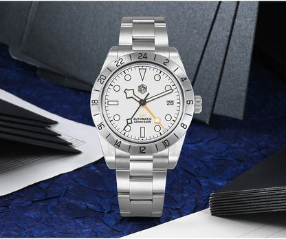 San Martin New 39mm NH34 BB GMT Automatic Mechanical Watch Sport Watch Sapphire Luminous Waterproof 100m for Men Relogio SN0054