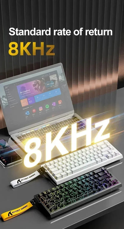 Attack Shark X68 He Gaming Keyboard Magnetic Mechanical Wired for Pro Gaming 0.01mm Rapid Trigg 8000Hz 128K Rate