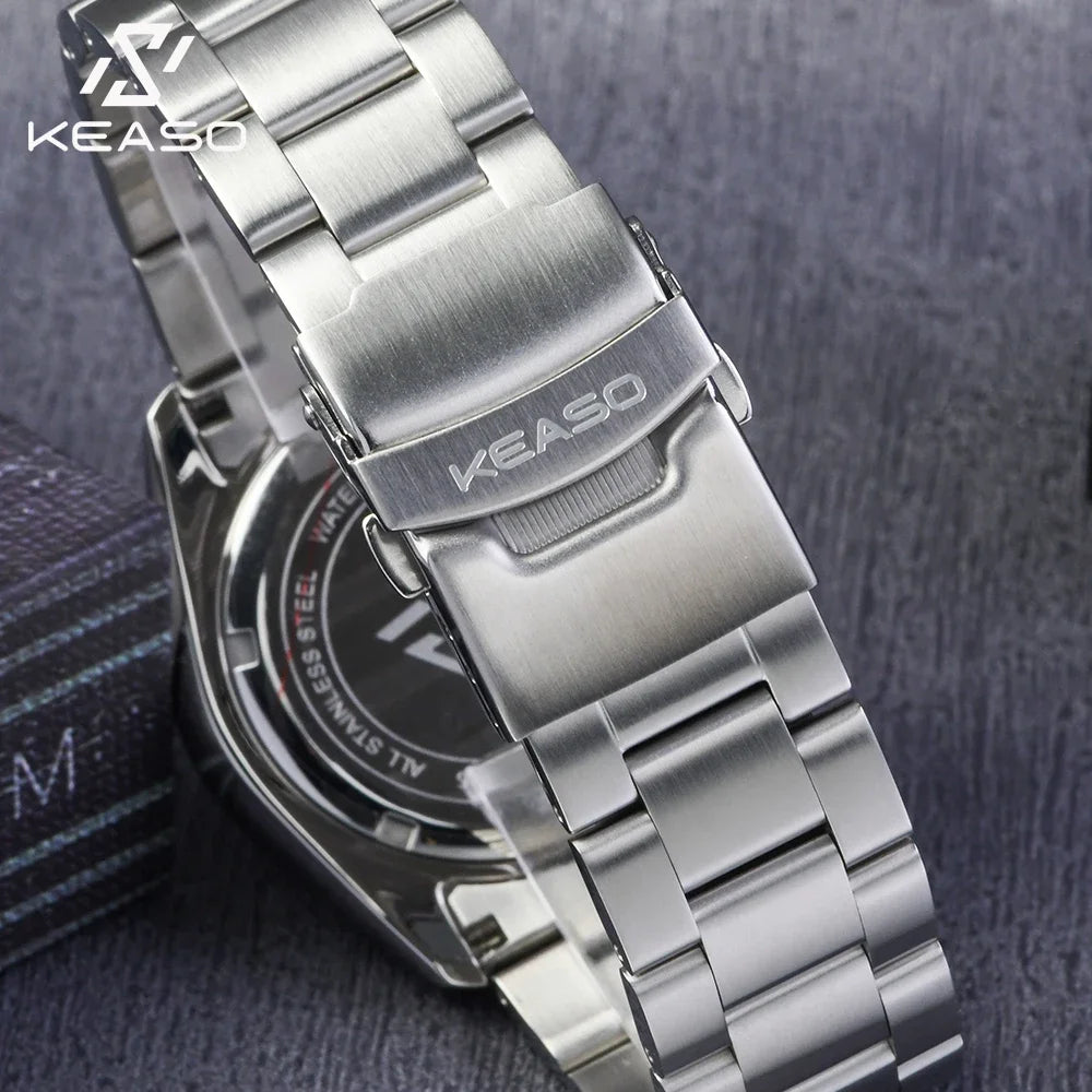 KEASO Top Men's Dive Watch C3 Super Luminous 316L Solid Steel 20Bar Waterproof Sapphire Mirror MIYOTA 2035 Quartz Movement Watch
